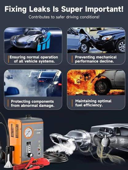 ST203 Smoke Machine Automotive Leak Detector with Built-In Air Pump Pipe Leak Locator Smog Gas Leakage Analyzer Detector