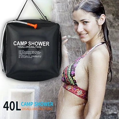 40L Bathing Bags Foldable Pvc Outdoor Shower Bags Uv Protection Coating Outdoor Bath Water Bag Portable for Travel Hiking Picnic