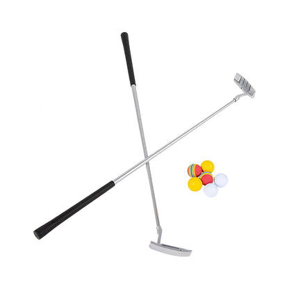 Golf Beer Pong Game Toy Set Green Golf Putting Matt with 2 Putters, 6 Balls