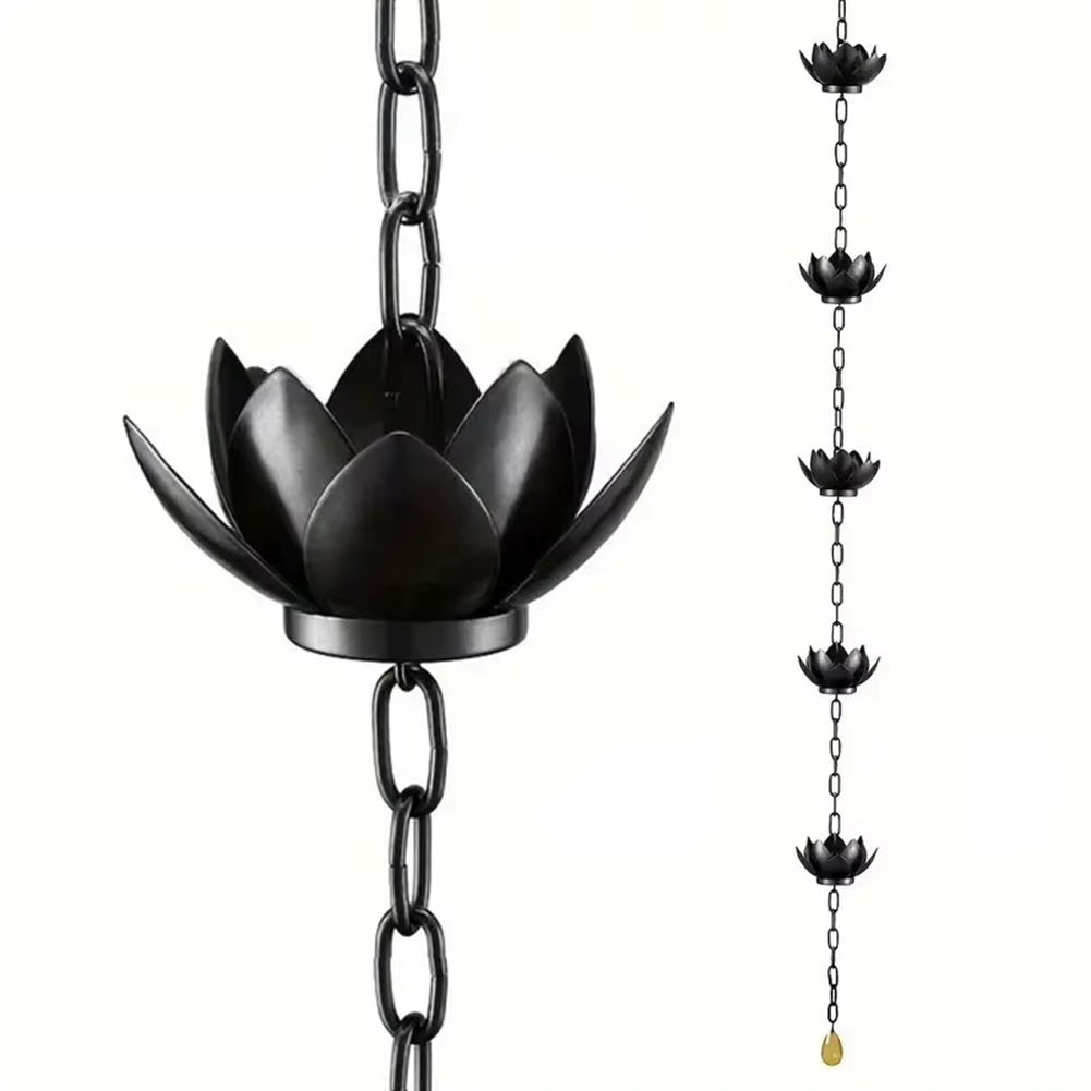 Lotus Decorative Rain Chain Outdoor Garden Hanging Rain Catcher Cups for Gutters Downspouts Outside