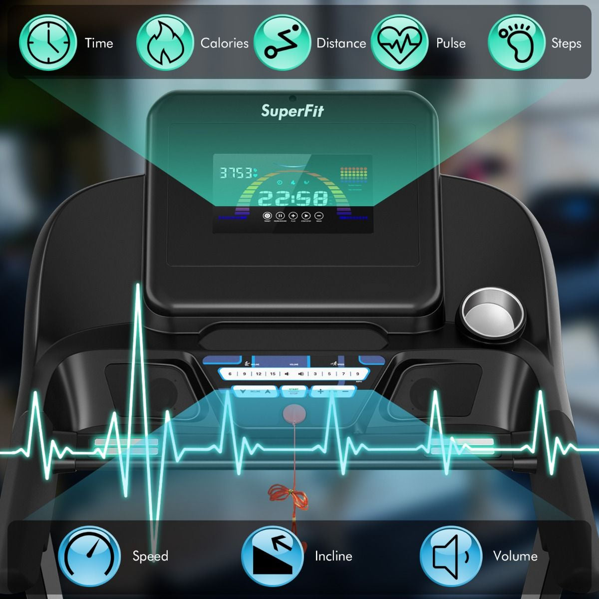 4.75 HP Treadmill with APP and Auto Incline for Home & Apartment