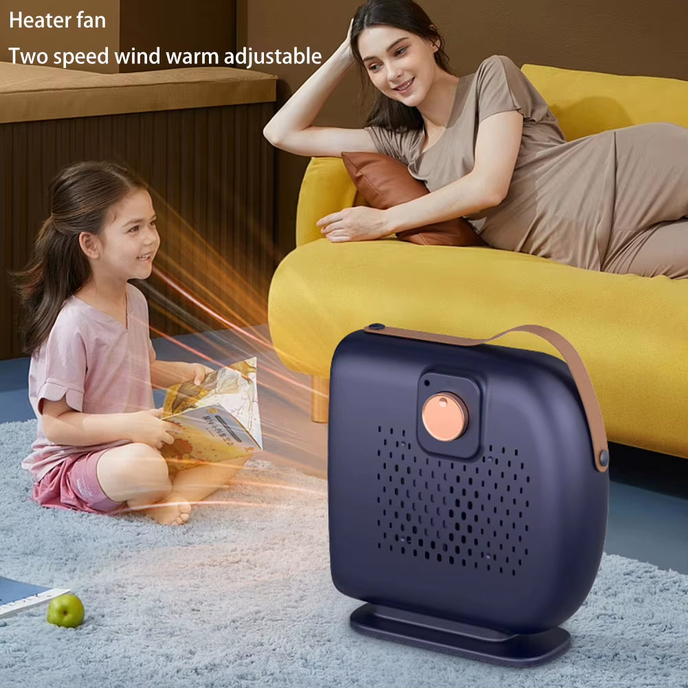 Electric Heater Fan Low Noise Mini Heater Fan PTC Heating Desktop Heating Fan anti Scald Electric Personal Warmer for Winter